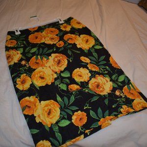 New York & Company floral midi pencil skirt
